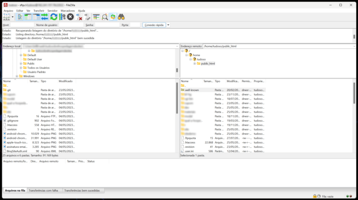 Programas gratuitos como o Filezilla são uma ótima opção para fazer backup de sites via FTP/SFTP