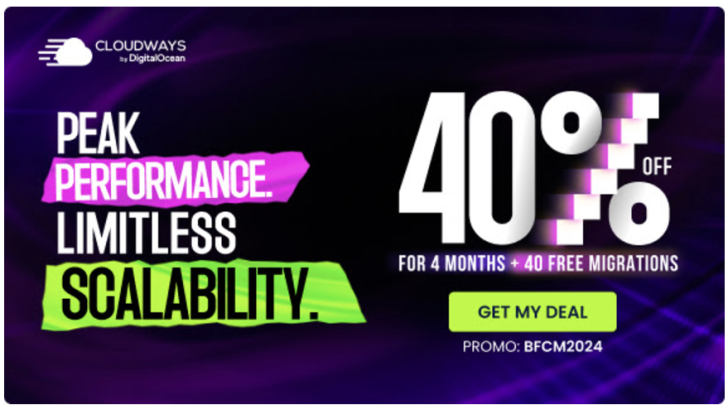 40% de desconto na Black Friday Cloudways