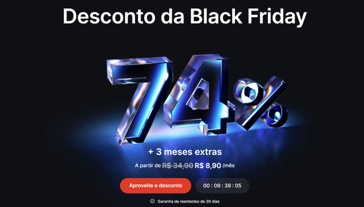 A Black Friday 2024 da NordVPN oferece 74% de desconto na assinatura e 3 meses gratuitos