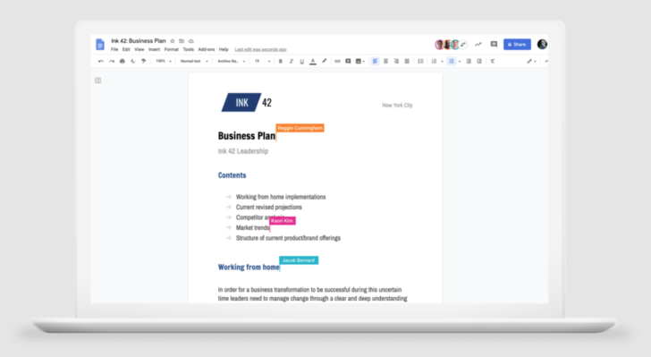 Os diversos apps presentes no Google Workspace permitem colaboração em tempo real