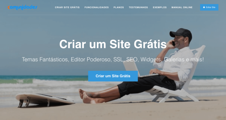 Página inicial do site Comunidades.net