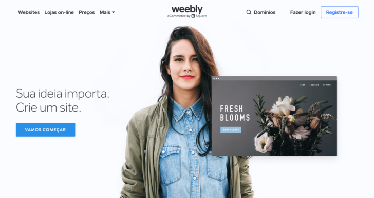 Captura de tela do site Weebly