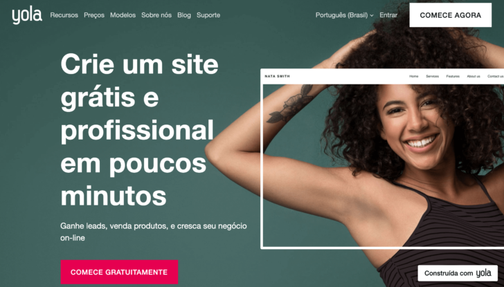 Captura de tela do site Yola