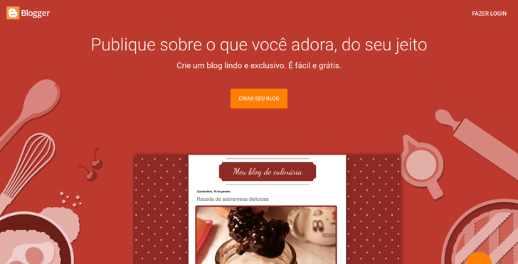 Captura de tela do Blogger