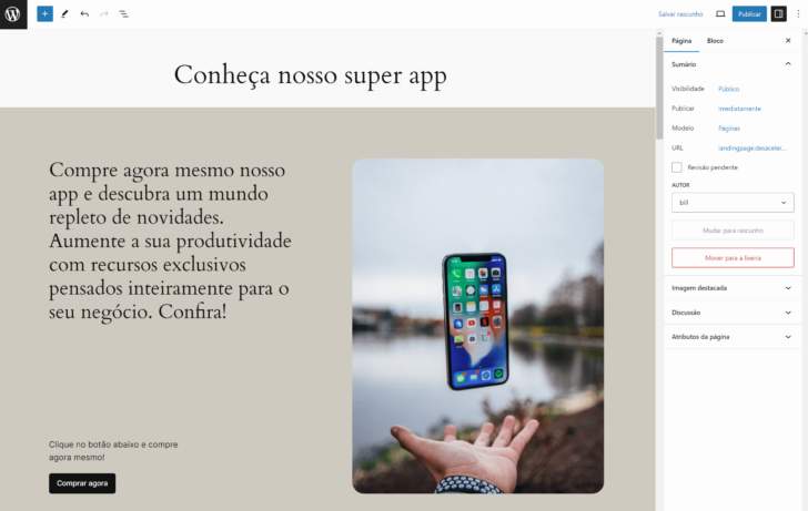 Edição do layout