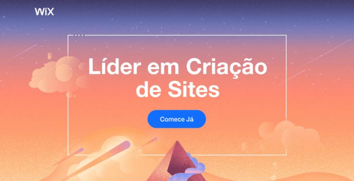 Captura de tela extraída do site Wix. que permite criar sites gratuitamente
