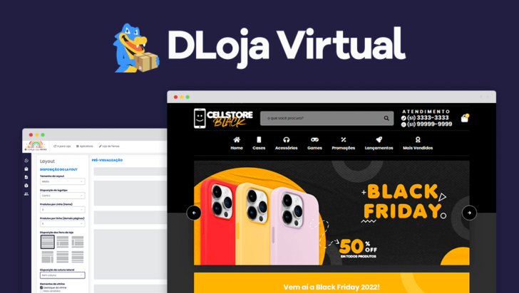 Montagem painel DLoja Virtual