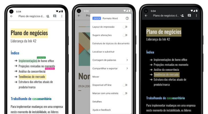 Os apps do Google Drive e documentos permitem editar, gerenciar e compartilhar qualquer arquivo compatível com a plataforma - Fonte: Google Play