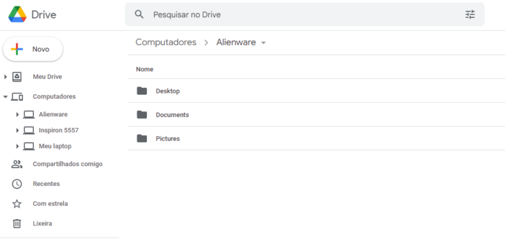 Além dos arquivos existentes no Drive ou compartilhados, é possível sincronizar qualquer pasta existente em um ou mais computadores