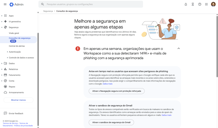 Área de consultoria de segurança do Google Workspace