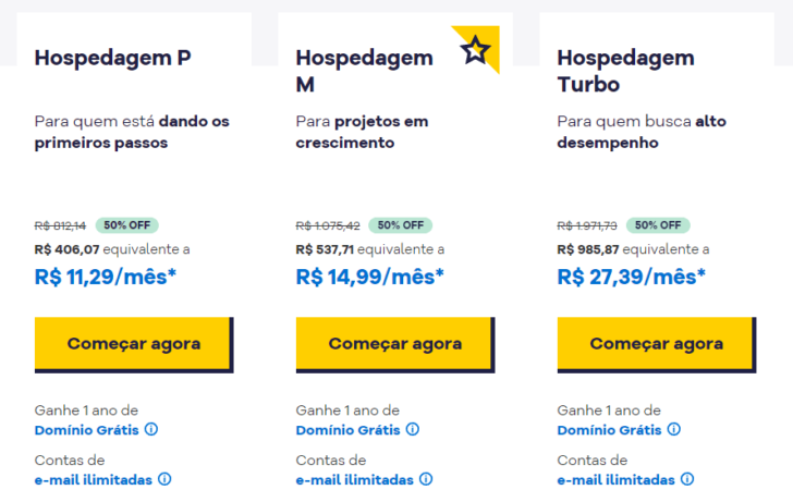 Planos de hospedagem que oferecem domínio grátis no site da HostGator