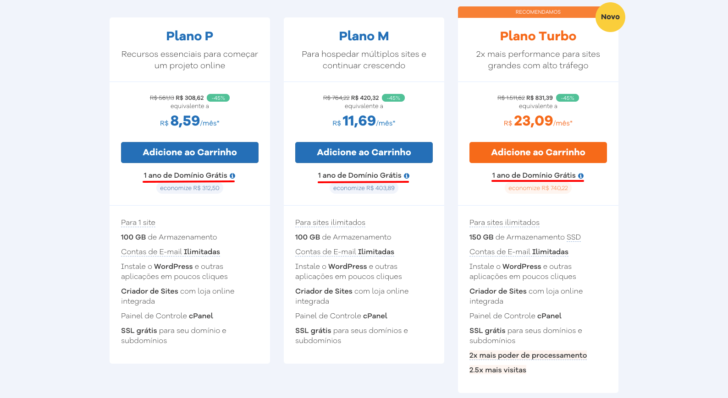 A HostGator oferece 1 ano de domínio grátis nos planos anuais de hospedagem