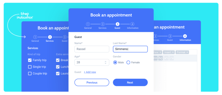 É possível criar formulários com etapas no JetFormBuilder
