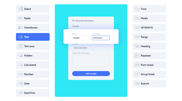 Campos de texto simples (text) do JetFormBuilder