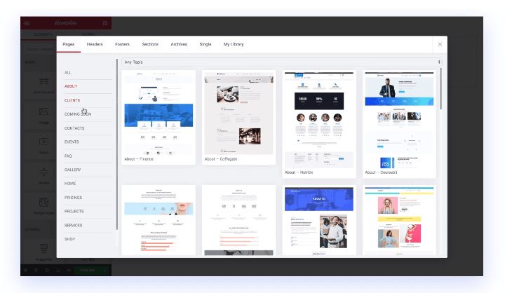 O JetThemeCore possui centenas de templates prontos para serem editados (imagem: Crocoblock)