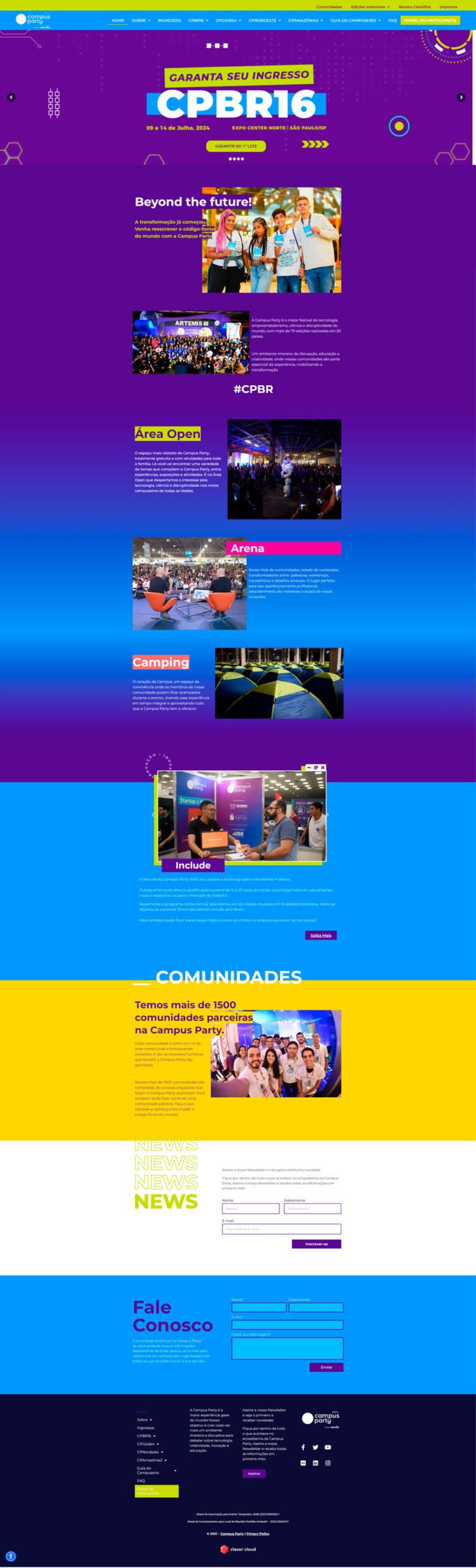 Landing page de vendas de evento de tecnologia