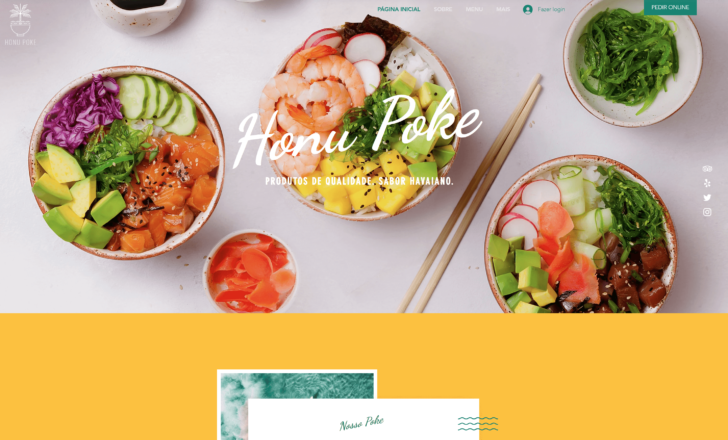 Exemplo de site de restaurante no Wix