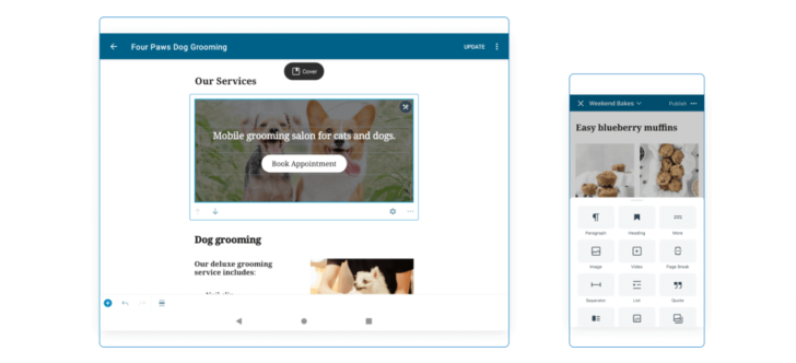 O WordPress pode ser gerenciado através de um app em qualquer uma das modalidades